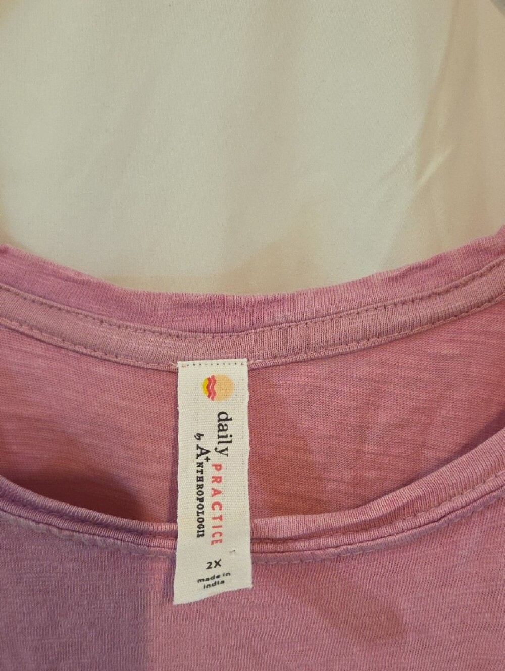 Daily Practice by Anthropologie | Asymmetrical Ruffle‑Hem Dress – Pink – Size 2X - Picture 5 of 8